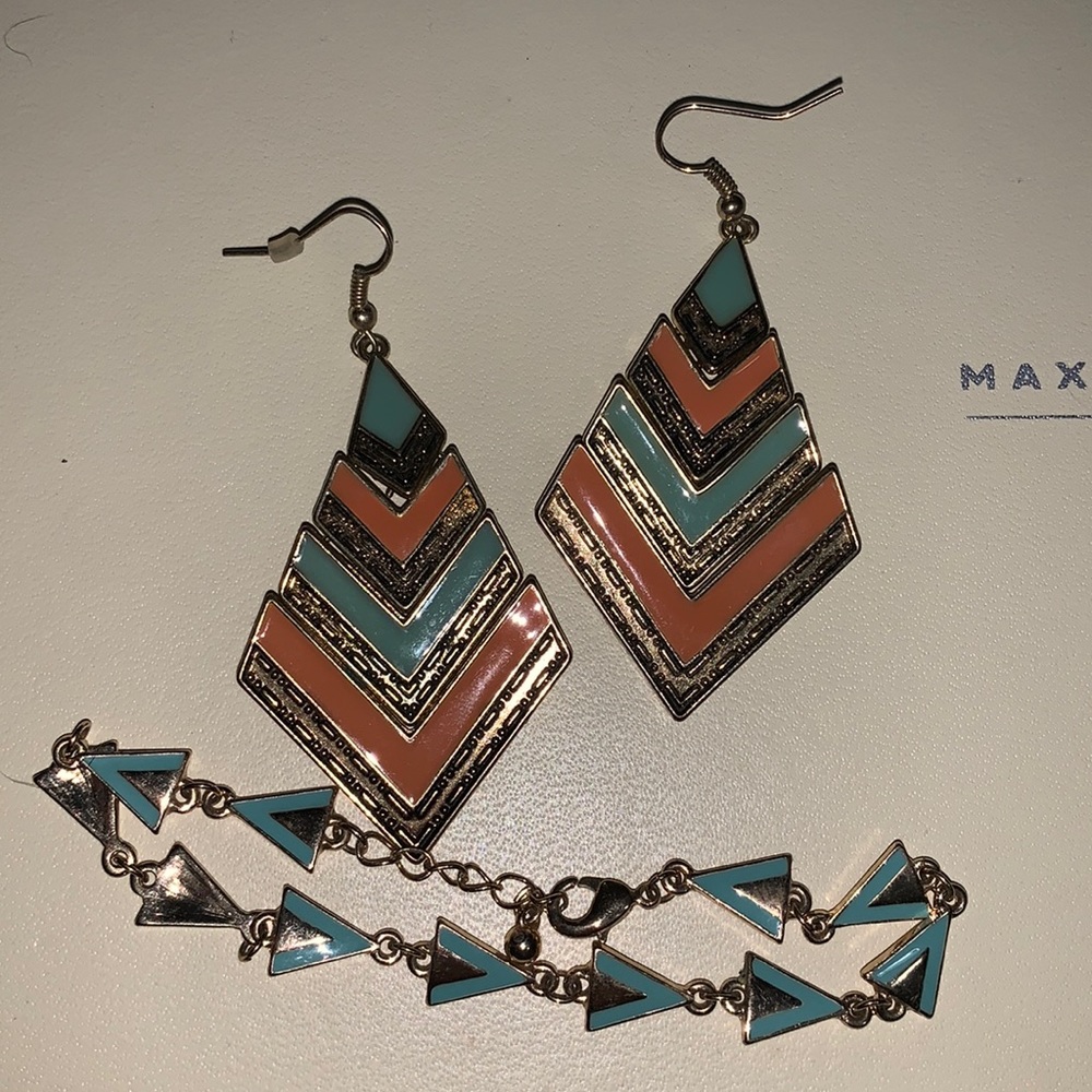 Set of Earrings and Bracelet